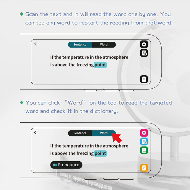 NEWYES Scan Reader Pen Dyslexia Tool Reading Pen for Students Adults, Translator Scanner Pen