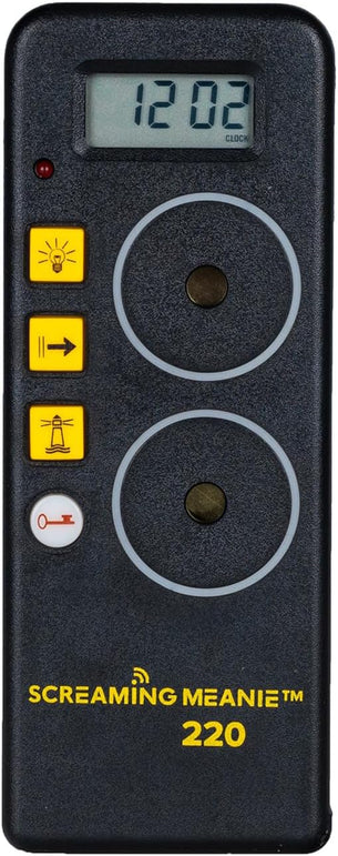 Screaming Meanie 220 Alarm Clock and Timer, Extremely Loud for Deep Sleepers, Multi-Purpose Clock, 3 Sound Levels (With 9V Battery Included) - Black