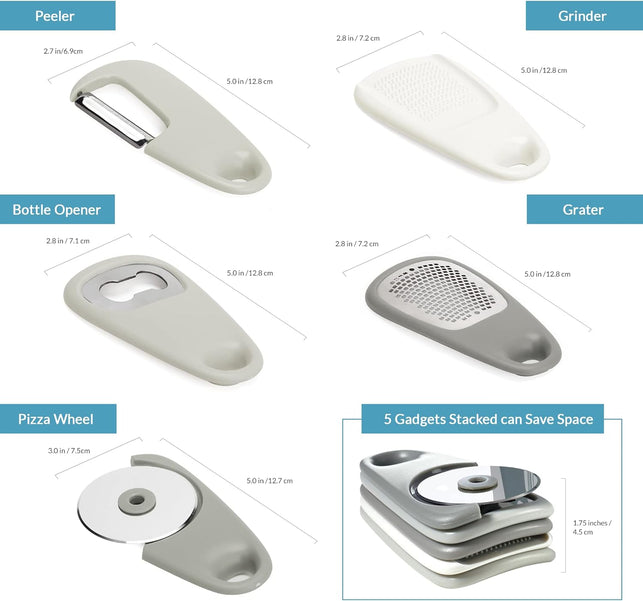 Space Saving Kitchen Gadgets - Kitchen Gadgets Set 5 Pieces - Camper Gifts - RV Gifts - RV Kitchen Accessories - Gifts for RV Owners - RV Gadgets - Dishwasher Safe