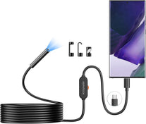 DEPSTECH 5.0MP USB Endoscope, Type-C UHD Inspection Camera, 8.5Mm Scope Camera with IP67 Waterproof Borescope Cable, 6 Adjustable LED, Compatible with Android(Otg) Phone, Windows, Macbook PC -16.5Ft