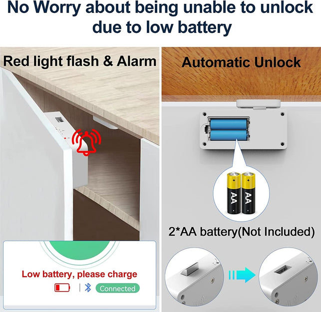 Cabinet Lock, Dhiedas RFID Hidden Cabinet Lock, Bluetooth Electronic Cabinet Lock DIY Child Safety Lock for Liquor Cabinet Drawer Locker Cupboard Concealment Furniture