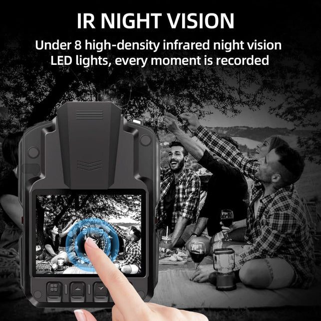 CAMMHD V8-64GB Body Camera 1440P, 2 Batteries Working 10 Hours, IP68 Body Camera with Audio and Video Recording Wearable, Night Vision Body Camera Easy to Use (MAX 2160P)
