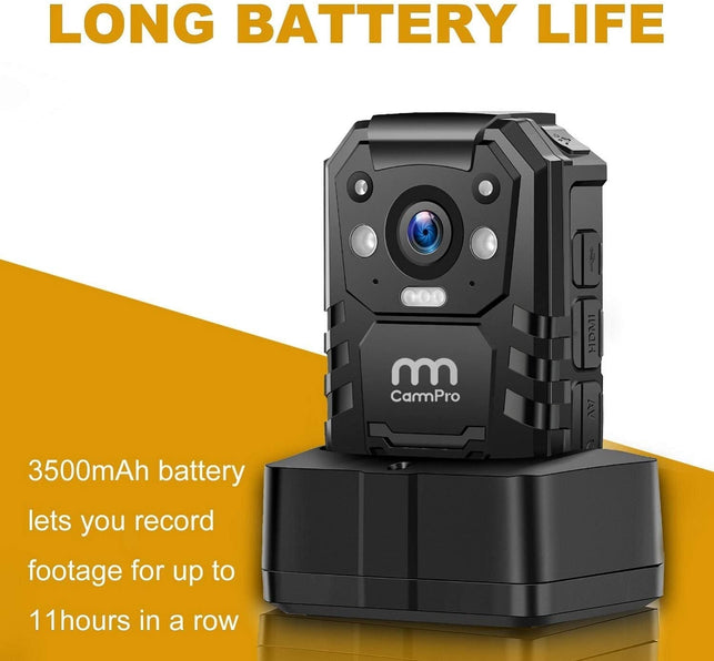 Cammpro Cammpro I826 1296P HD Police Body Camera,128G Memory,Waterproof Body W ...