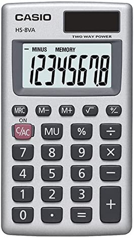 Casio HS-8VA, Solar Powered Standard Function Calculator
