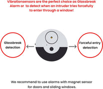 CATSONIC Premium Window Alarm Device Set - Extra Loud 130Db Alarm & Vibration Sensors - Universal Compatibility & Easy Installation - Great for Home, Office & RV Security (6 Set Black)