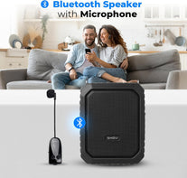 Wireless Voice Amplifier Bluetooth Headset Mic, 18W IPX5 Waterproof Microphone and Speaker Set, Personal Mic for Speaking, Rechargeable Megaphone Portable Pa System for Teachers