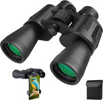 20X50 Binoculars for Adults, High Power Compact Waterproof Binoculars Telescope with Low Light Night Vision for Hunting Bird Watching Travel Football Games with Carrying Case and Strap