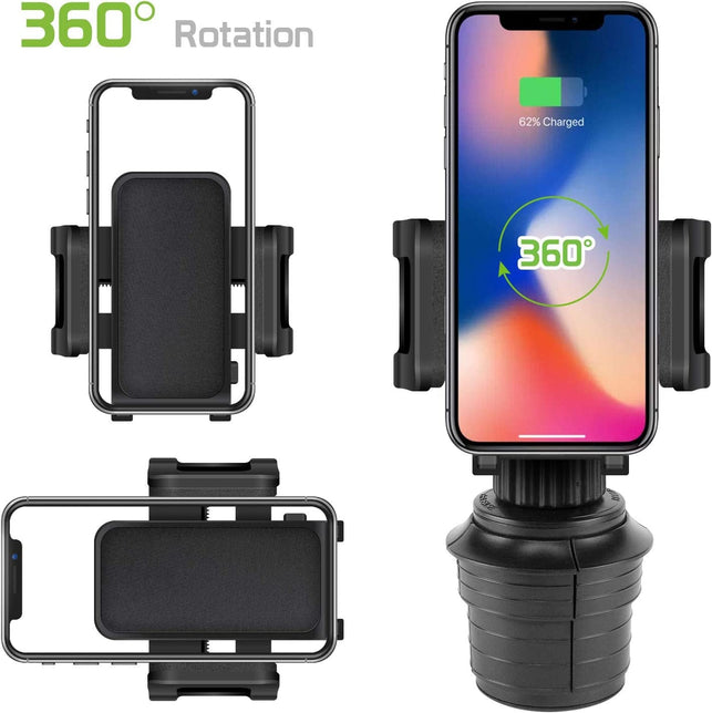 Cellet Car Cup Holder Phone Mount, Phone Holder Mount Cradle Universal Adjustable Compatible for All Smartphones Apple Iphone, Samsung Galaxy Note, LG, Moto Google Pixel (Regular Neck)