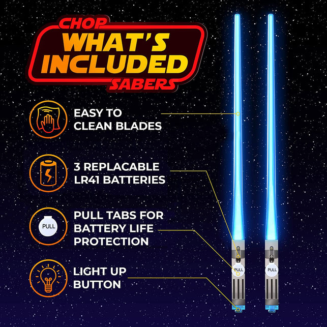 Lightsaber Chopsticks Light Up, Star Wars Chopsticks Light Up, Mini Lightsaber, Fun Chop, Cool Chopsticks, Light Saber Chopsticks, Led Chopsticks, 2 PAIRS, Blue Red (Glossy Tips)