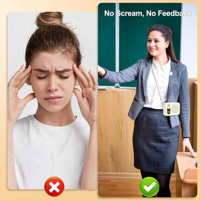 Voice Amplifier for Teacher with Wireless Magnetic Lapel Microphone, Portable Integrated Storage and Charge Design, 20W Powerful Personal Megaphone Speaker for Classroom, Tour Guide, Elderly