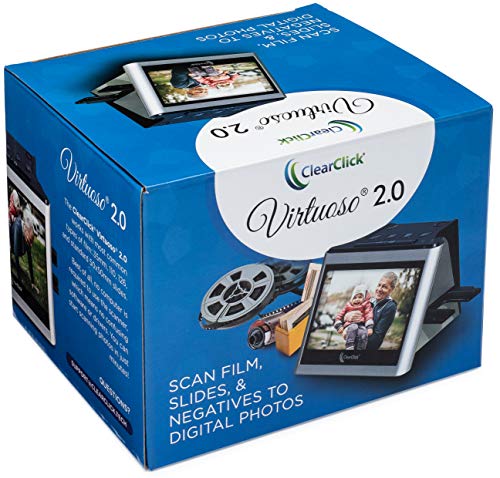 ClearClick Virtuoso 2.0 (Second Generation) 22MP Film & Slide Scanner with Extra Large 5" LCD Screen - Convert 35mm, 110, 126 Slides and Negatives to