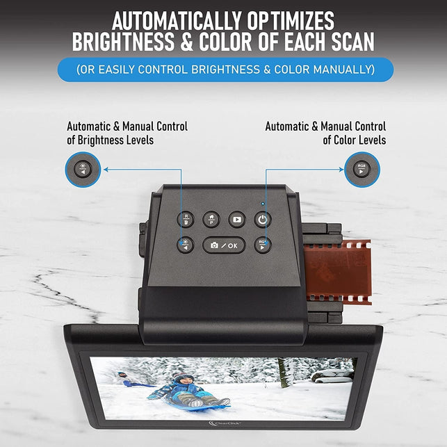 Clearclick Virtuoso 3.0 (Third Generation) 22MP Film & Slide Scanner (35Mm, 110, 126) with Large 7" LCD Screen - Convert Slides and Negatives to Digital Photos