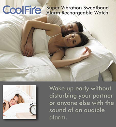 CoolFire Vibrating Alarm Clock - Silent Alarm Wristband Vibrating Alarm Watch. Silent Wrist Shock Alarm Clock. Vibration Alarm Bracelet, Alarm Clock for Sleepers & Smart Alarm Clock USB (Purple)