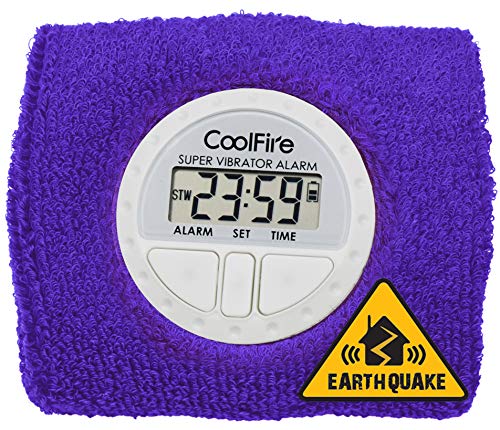 CoolFire Vibrating Alarm Clock - Silent Alarm Wristband Vibrating Alarm Watch. Silent Wrist Shock Alarm Clock. Vibration Alarm Bracelet, Alarm Clock for Sleepers & Smart Alarm Clock USB (Purple)