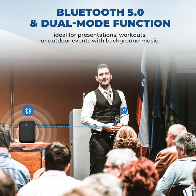 Winbridge Wireless Voice Amplifier with Microphone for Teachers, Portable PA System with Bluetooth Handheld Mic, Portable Speaker Mic Set, Cardioid Pickup for Classroom, Outdoor, Public Speaking WB009