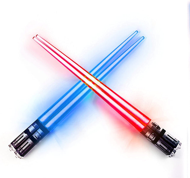 Lightsaber Chopsticks Light Up, Star Wars Chopsticks Light Up, Mini Lightsaber, Fun Chop, Cool Chopsticks, Light Saber Chopsticks, Led Chopsticks, 2 PAIRS, Blue Red (Glossy Tips)