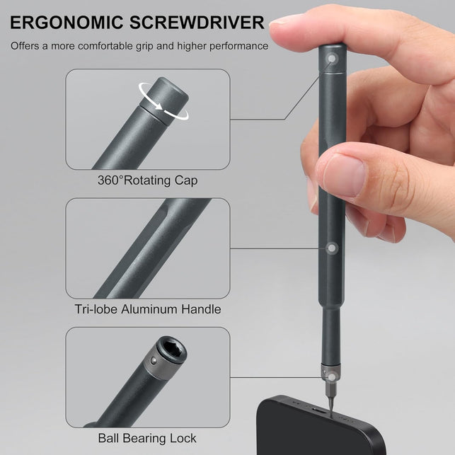 SHARDEN 49-In-1 Precision Screwdriver Set with 24 Double-Ended Bits