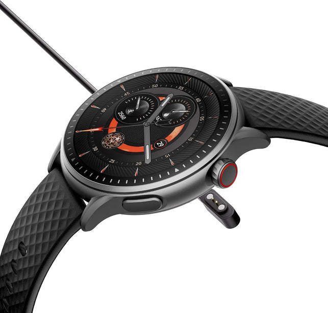 GTR3 Aura Smart Watch Black, 1.43” AMOLED HD Display, Bluetooth Calling, Remote Camera Control, Voice Assistance, Compatible with Android/Ios, 100+ Sports Modes, Waterproof 3 ATM.