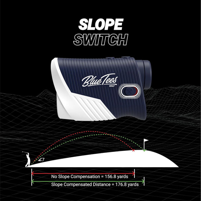 Blue Tees Golf - Series 2 Pro plus + Laser Rangefinder with Slope Switch - 800 Yards Range, Slope Measurement, Flag Lock with Pulse Vibration, 6X Magnification