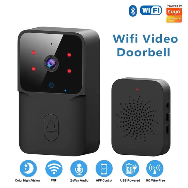 Wireless Doorbell Camera with Smart Home 1080P HD Video with Infrared Night Vision, Easy Installation and Remote Access via APP