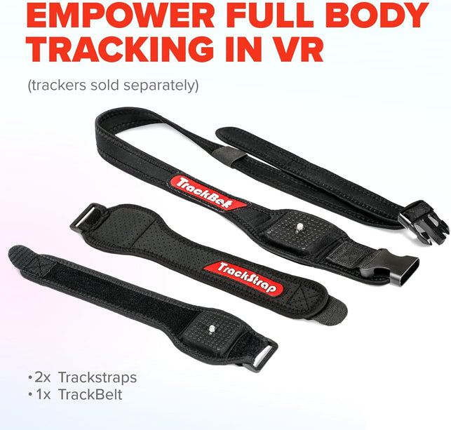 Rebuff Reality Trackbelt + 2 Track Straps for Vive Tracker 3.0 - Viveready Adjustable Track Strap and Belt for VR Full Body Tracking and Motion Capture - Incredible Comfort and Tracker Stability