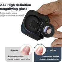 Upgraded 3-In-1 Electric Nail Clipper with 3 Speeds, Magnifying Glass, LED Light, Double Mouth Blade, Clear Vision Electric Nail Trimmer Fingernail Trimmer for Infants, Children, Adult, Elderly