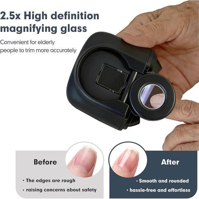 Upgraded 3-In-1 Electric Nail Clipper with 3 Speeds, Magnifying Glass, LED Light, Double Mouth Blade, Clear Vision Electric Nail Trimmer Fingernail Trimmer for Infants, Children, Adult, Elderly