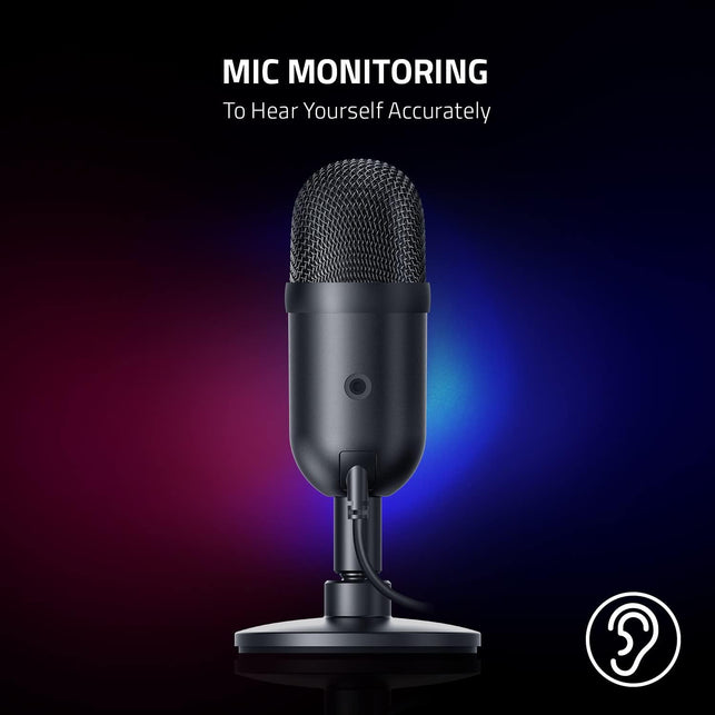 Razer Seiren V2 X USB Condenser Microphone for Streaming and Gaming on PC: Supercardioid Pickup Pattern - Integrated Digital Limiter - Mic Monitoring and Gain Control - Built-In Shock Absorber