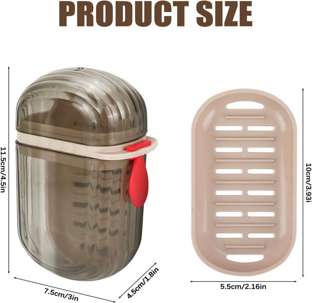 Zoyiancy 4Pcs Travel Soap Box Soap Case with Lid, Portable Soaps Container Waterproof Leakproof with Draining Layer Soaps Dish for Travel Camp Outdoor Bathroom (White, Black)