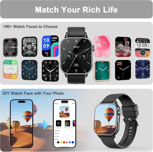 Smart Watches for Men Women,With Bluetooth Call 1.85'' HD Fitness Tracker