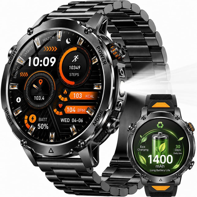 AK106 Military Smartwatch Men 1.7" IP68 1400Mah