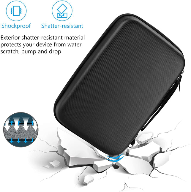 Procase Hard Travel Electronic Organizer Case for Macbook Power Adapter Chargers Cables Power Bank Apple Magic Mouse Apple Pencil USB Flash Disk SD Card Small Portable Accessories Bag –Black