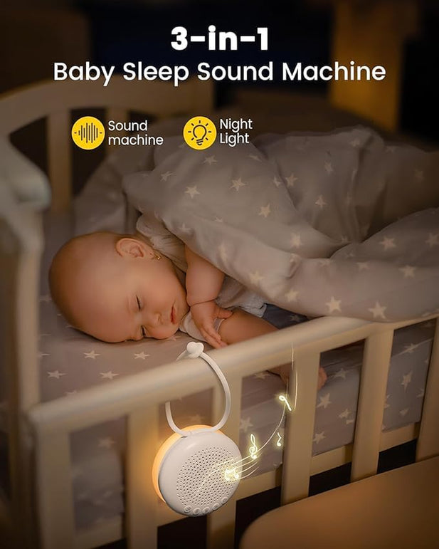 Glocusent White Noise Machine,3-In-1 Portable Sound Machine for Baby