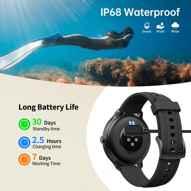 Smart Watch for Women Men (Answer/Make Calls), Smartwatches Built-In AI Voice, 1.27" HD Touch Fitness Watch with Heart Rate/Sleep/Step/Spo2 Monitor, 100+ Sports Modes & IP68 Waterproof for Android Ios