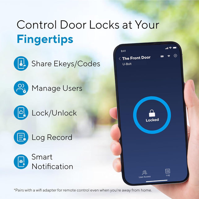 ULTRALOQ U-Bolt Smart Lock, 5-In-1 Keyless Entry Door Lock with App Control, Keypad Deadbolt, Auto Unlock, Auto Lock, Smart Door Lock, Smart Locks for Front Door, Smart Deadbolt, Black