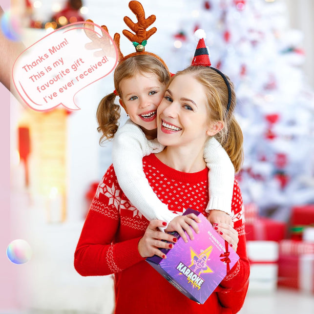 YLL Mini Karaoke Machine for Kids Adults, Portable Bluetooth Speaker with 2 Wireless Microphones,Toys Birthday Gifts for Girls Ages 4, 5, 6, 7, 8, 9, 10, 11, 12+ Years Old Toddler Teens (Pink)