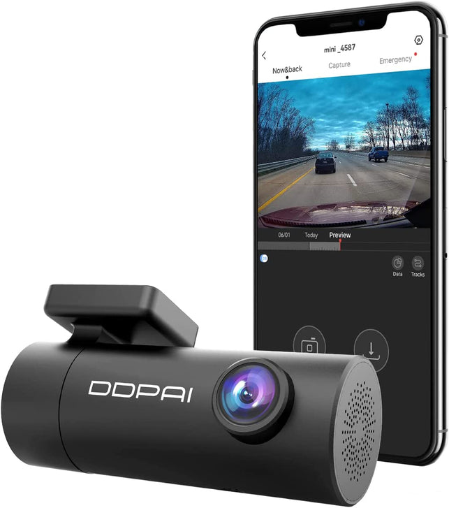 Ddpai Dash Cam, with Wi-Fi 1080P Dash Camera, Emergency Accident Lock, 140 Wide Angle, Car DVR Dashboard Camera with G-Sensor, WDR, Built-In Super Capacitor(Not Include SD Card Mini