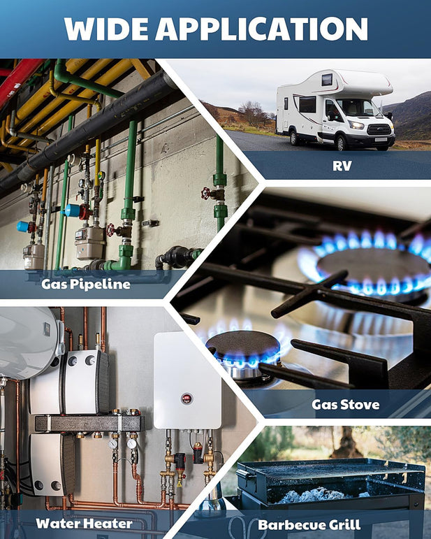 1223 Gas Leak Detector with Visual & Audible Alarm, Built-In Light, Natural Gas Detector to Locate Combustible Leak Sources like Methane, Propane for Home and RV