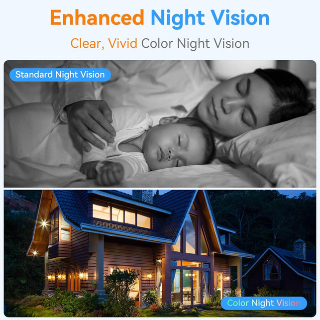 Thybro Magnetic Security Camera Wireless - 2K HD Video, AI Motion Detection, Battery Powered, 360°, 2-Way Audio,Ir Color Night Vision, Waterproof, Outdoor & Indoor Surveillance