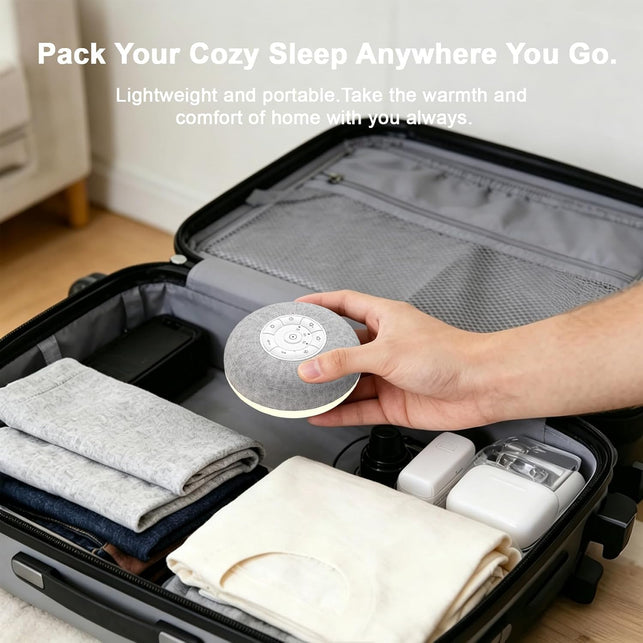 White Noise Machine with Bluetooth, White Sound Machine, Portable Sound Machine with 39 Soothing Sounds, Warm Night Light, Speaker, 3 Timer Settings for Deep Sleeping and Relaxing