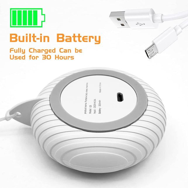 White Noise Machine, Xkey Portable Sound Machine with 10 Natural Soothing Sounds 3 Timers, Compact Sleep Sound Machine with Volume Control Powered by USB, White Hanging Sound Machine (A)