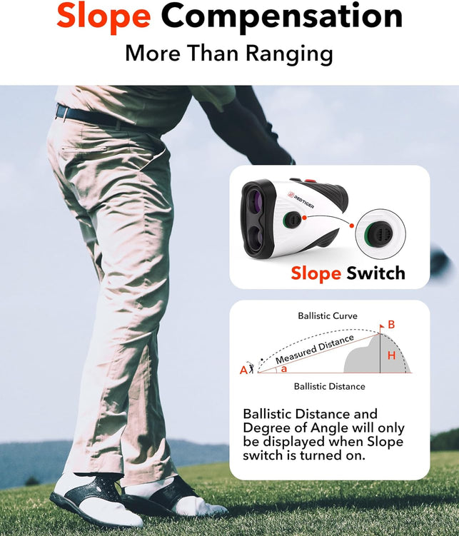 REDTIGER 1200 Yards Golf Range Finder with Slope, 7X Magnification