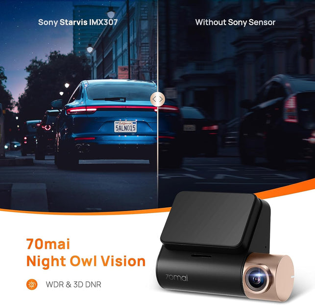 70Mai Dash Cam Lite, 1080P Full HD, Smart Dash Camera for Cars, Sony IMX307, Built-In G-Sensor, 130° Wide Angle FOV, WDR, Night Vision, Loop Recording