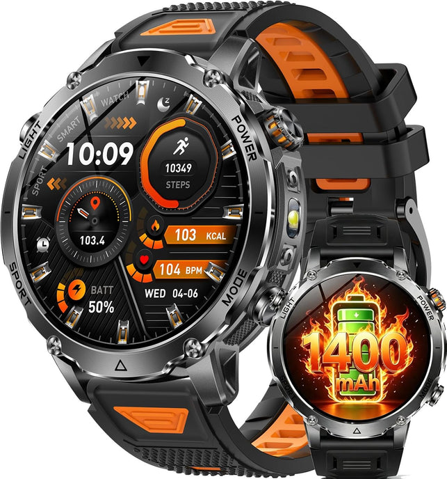 AK106 Military Smartwatch Men 1.7" IP68 1400Mah