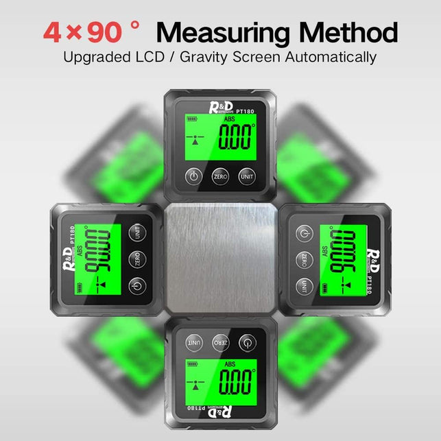 Digital Angle Finder Magnetic PT180 Table Saw Angle Finder Tool - Digital Inclinometer -4 of 90 Degree Finder Angle Cube Digital Protractor Bevel Gauge for Woodworking Micro Jig