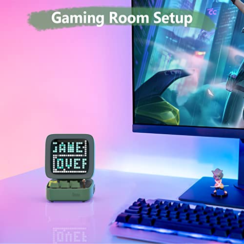 Divoom Ditoo Programmable Pixel Art LED-Bluetooth-Speaker Showing-Clock Emoji DIY Design for Home Wedding Party Decoration with Wireless App Control (Green)