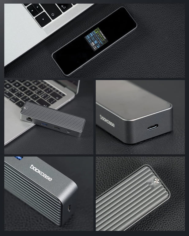 DOCKCASE Visual Smart USB C Hub (6-In-1) with HDMI Port 4K@60Hz, Gigabit Ethernet, USB-C and 2 USB-A 5Gbps Data Ports, 100W PD Power Delivery, for Macbook Air, Macbook Pro, XPS, and More
