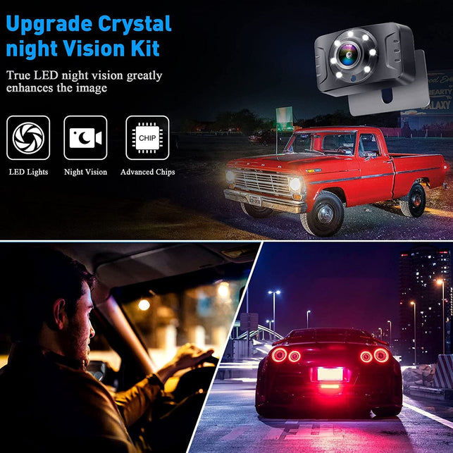 Dohonest Wireless Backup Camera HD 1080P 5“ Split Screen Monitor System for Truck Car Camper Small RV Bluetooth Rear View Cam 2.4G Stable Digital Signal Two Channels Night Vision Waterproof V25