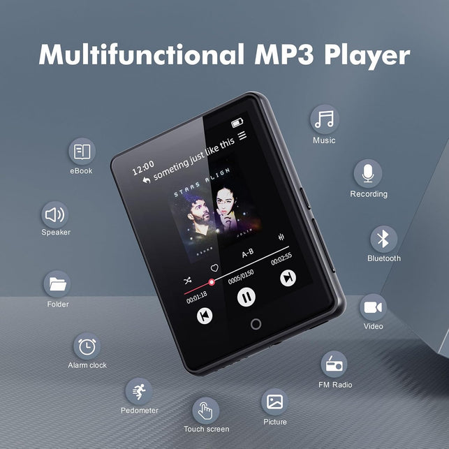 64GB MP3 Player with Bluetooth 5.3,Portable MP3 Player with Speaker for Kid