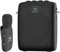 Winbridge Wireless Voice Amplifier for Teachers - Lapel Mic System Saves Your Voice | 15W Portable PA System with Bluetooth, 12H+ Battery, Auto-Pairing | No Headset, Ultra-Light 18.3G Clip Mic WB005N
